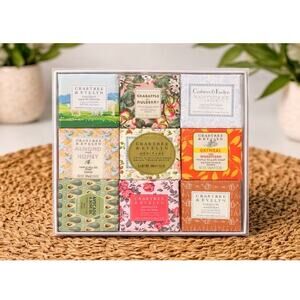 Crabtree & Evelyn 9 Pc Soap Gift Set Triple Milled Luxury Bath Soaps Variety Set